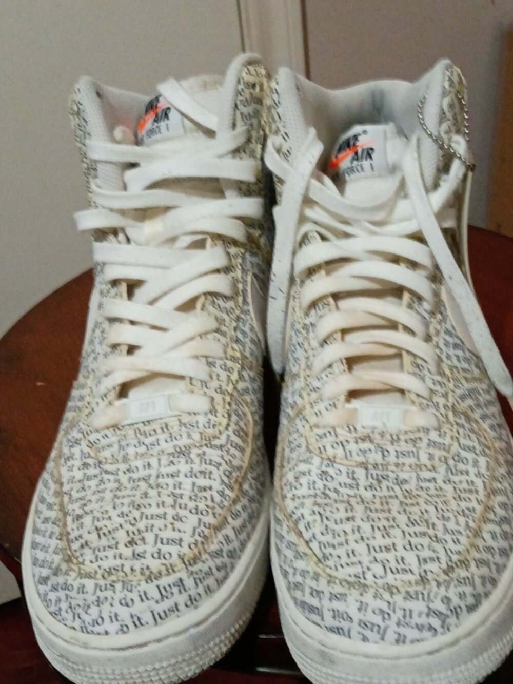 Size 11 Nike Air Force 1 07 LV8 High Just Do It White Mens Shoes AQ9648-100 - Picture 4 of 14